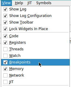 enabling breakpoints