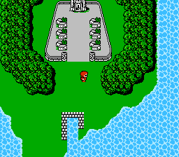 ingame overworld map in final fantasy 1 for the NES